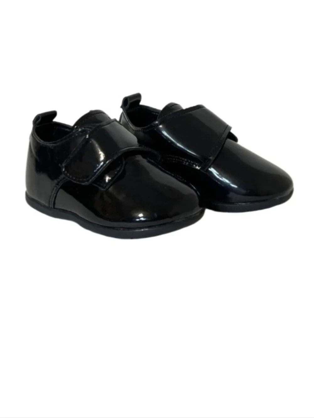 Toddler Black Patent Mary Jane Dress Shoes with Hook-and-Loop Strap
